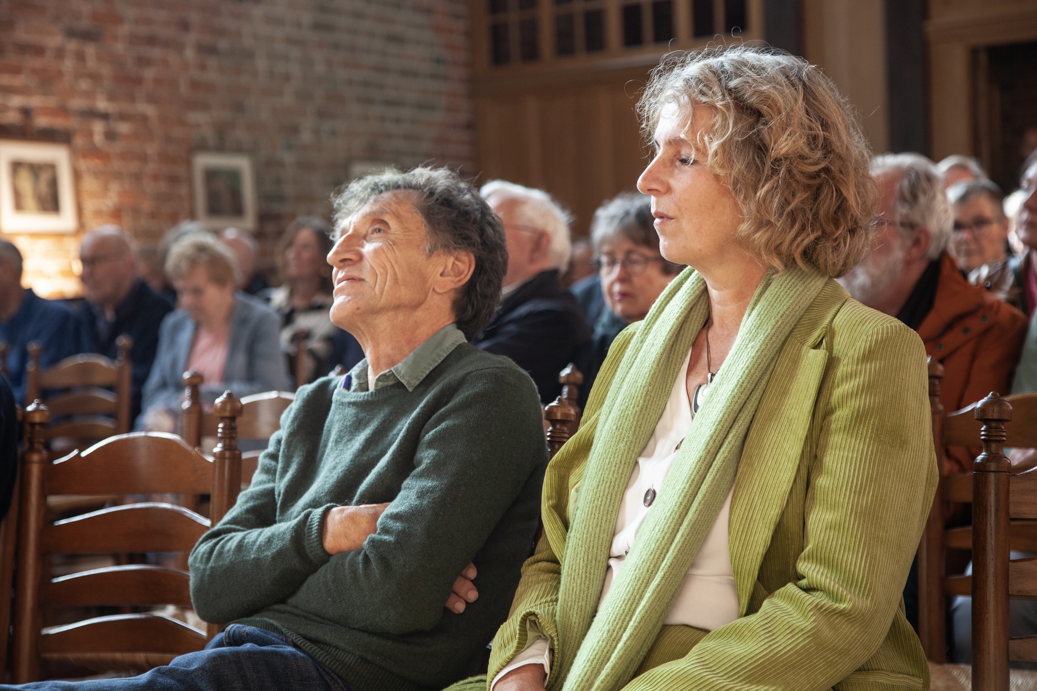 Johan en Hedy Abeling tijdens de opening van de tentoonstelling.